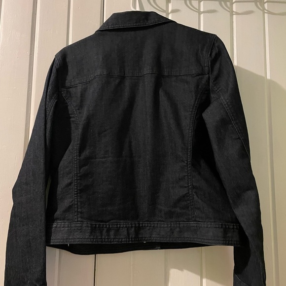 Chico’s platinum denim bling jacket size 1 =medium (8) like new - Picture 5 of 12